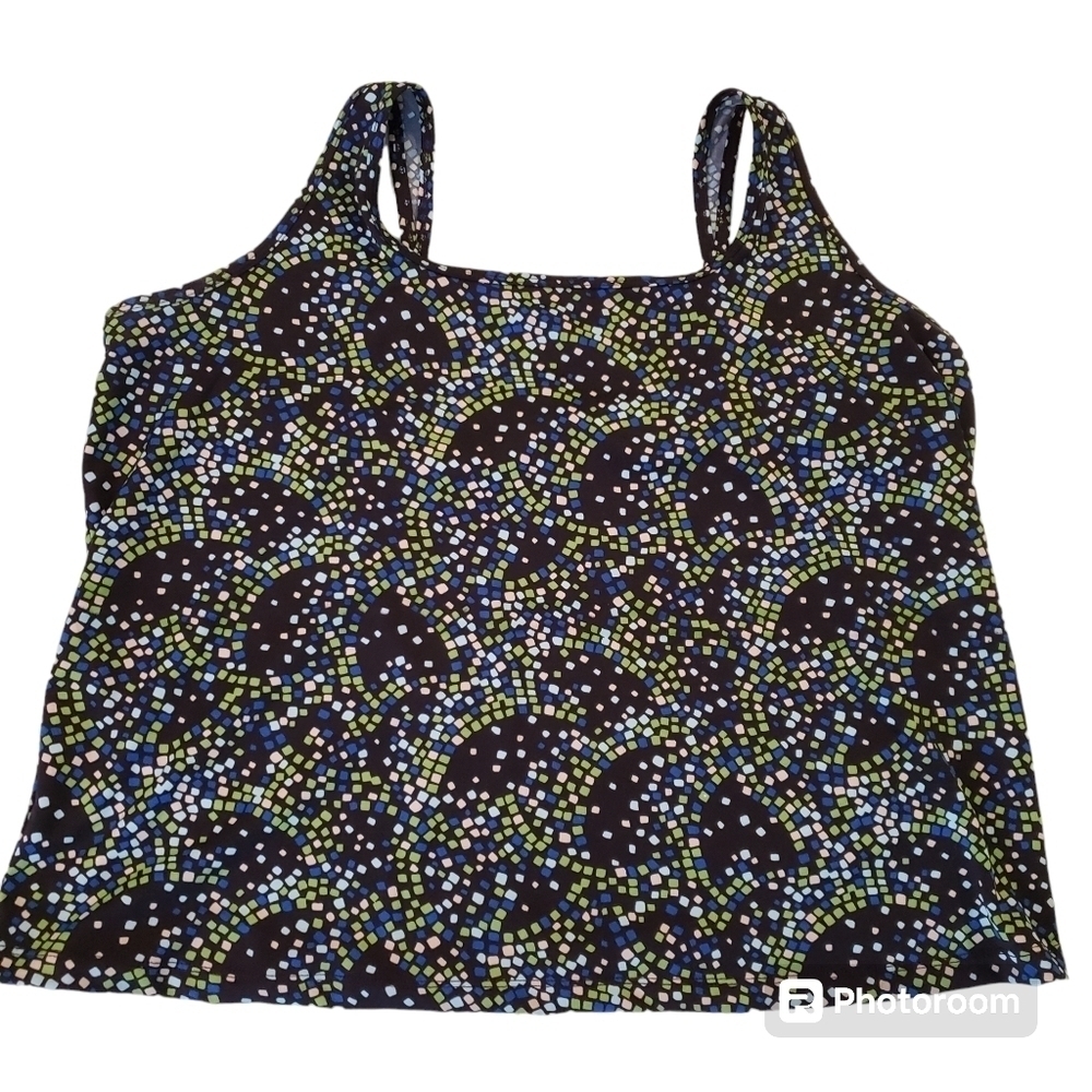 Lane Bryant Dressy Black Green Blue Cami Tank Top sz 18/20